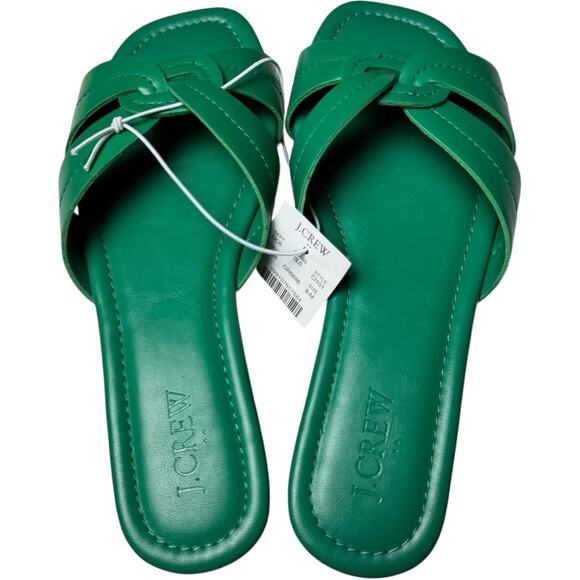 J. Crew Women’s Low Heel Dublin Green Knotted Sandals Sz 8 - Picture 6 of 7